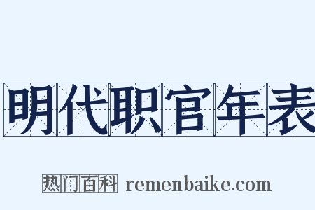 明代职官年表是什么意思的图片